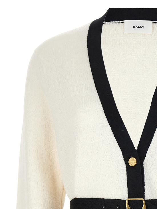  발리 가디건 WKN05IVI040I132 White Black - BALLY