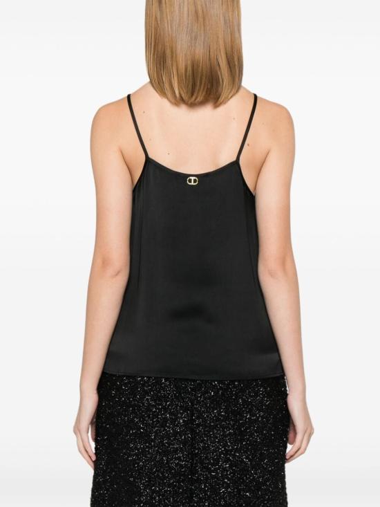  트윈세트 민소매 티셔츠 242TT2053 00006 BLACK - TWINSET