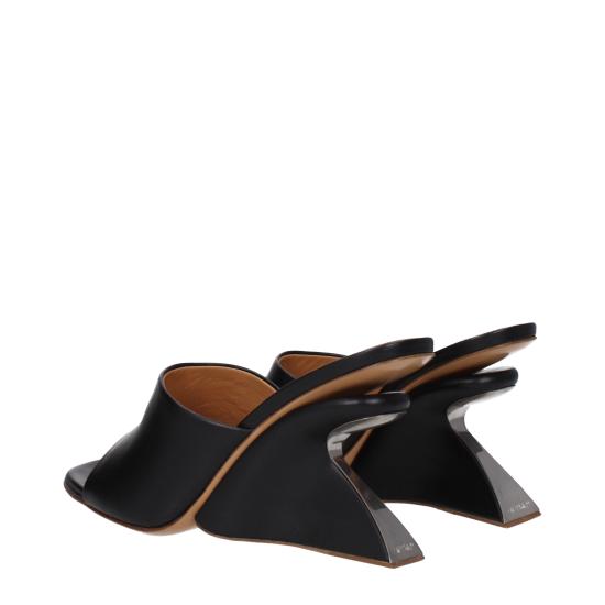 25SS 오프화이트 뮬/슬리퍼 OWIJ042LEA0011010 - OFF WHITE