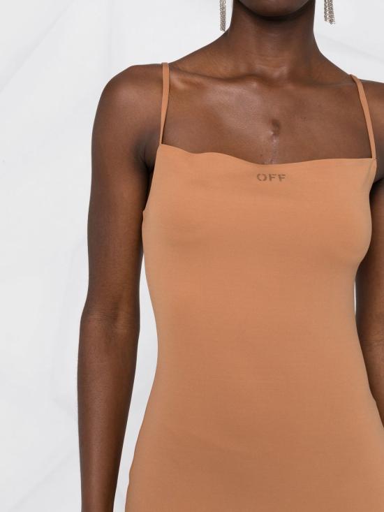  오프화이트 미디 원피스 OWDB371S22FAB001 6060 Brown - OFF WHITE