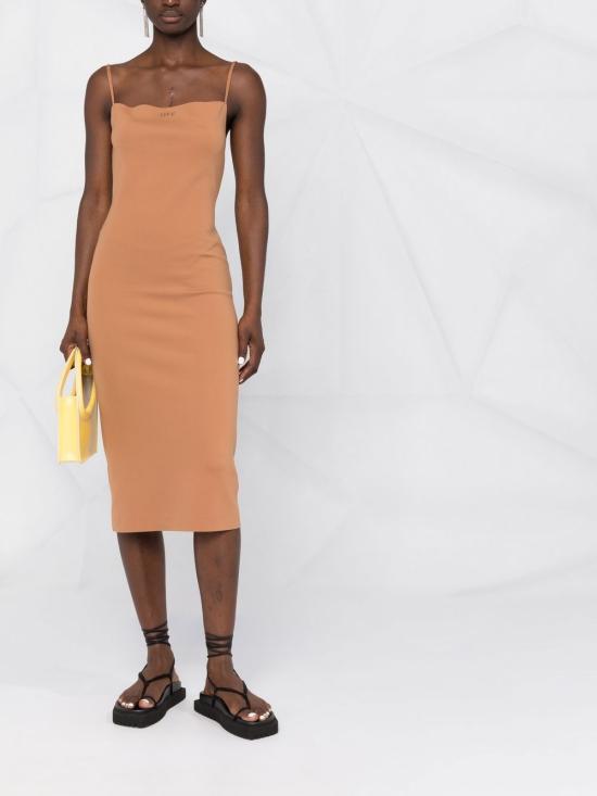  오프화이트 미디 원피스 OWDB371S22FAB001 6060 Brown - OFF WHITE