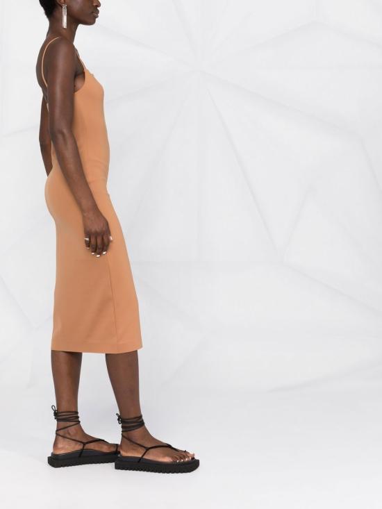  오프화이트 미디 원피스 OWDB371S22FAB001 6060 Brown - OFF WHITE