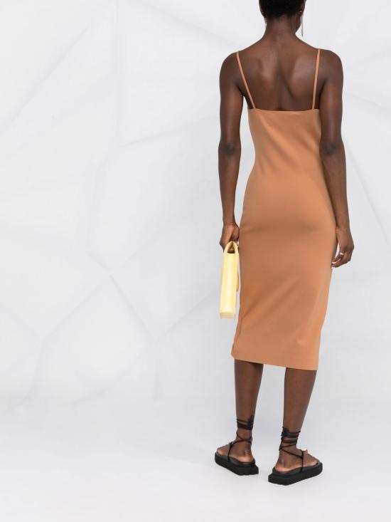  오프화이트 미디 원피스 OWDB371S22FAB001 6060 Brown - OFF WHITE