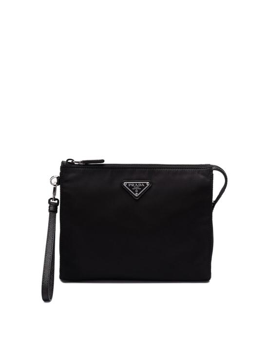  프라다 리나일론 앤 사피아노 레더 파우치 2NE7892DMHF0002 Black