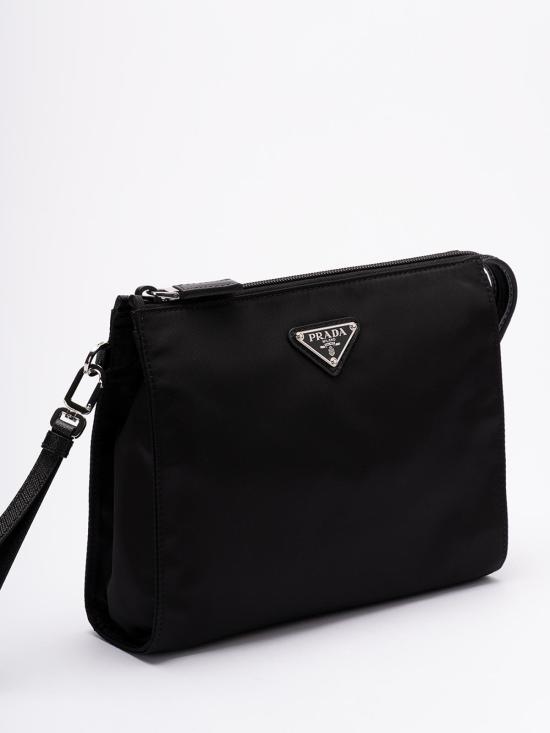  프라다 리나일론 앤 사피아노 레더 파우치 2NE7892DMHF0002 Black - PRADA