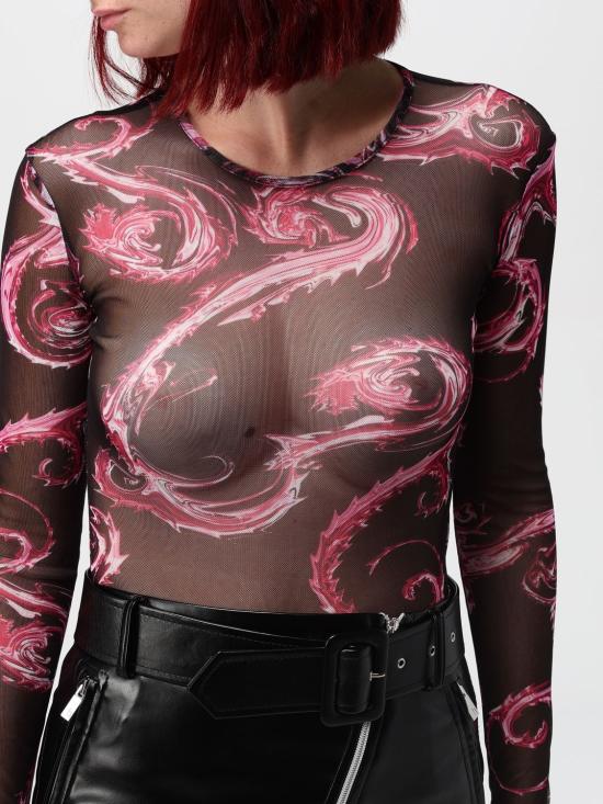 24FW 베르사체 긴팔 티셔츠 77HAM2A1JS398 QY2 Black - VERSACE