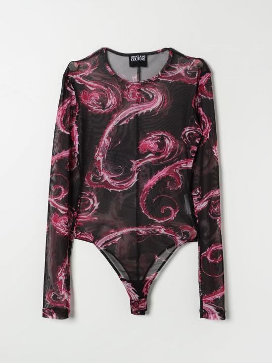 24FW 베르사체 긴팔 티셔츠 77HAM2A1JS398 QY2 Black - VERSACE