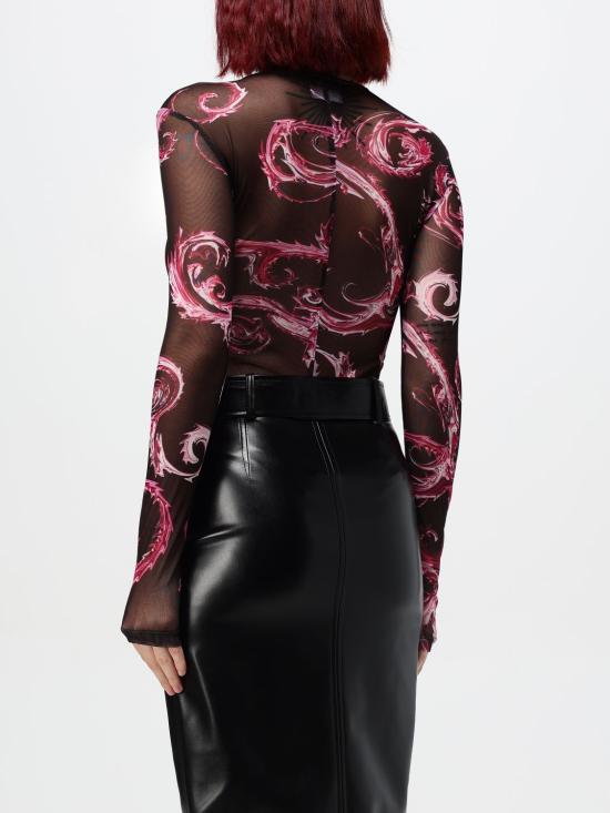 24FW 베르사체 긴팔 티셔츠 77HAM2A1JS398 QY2 Black - VERSACE