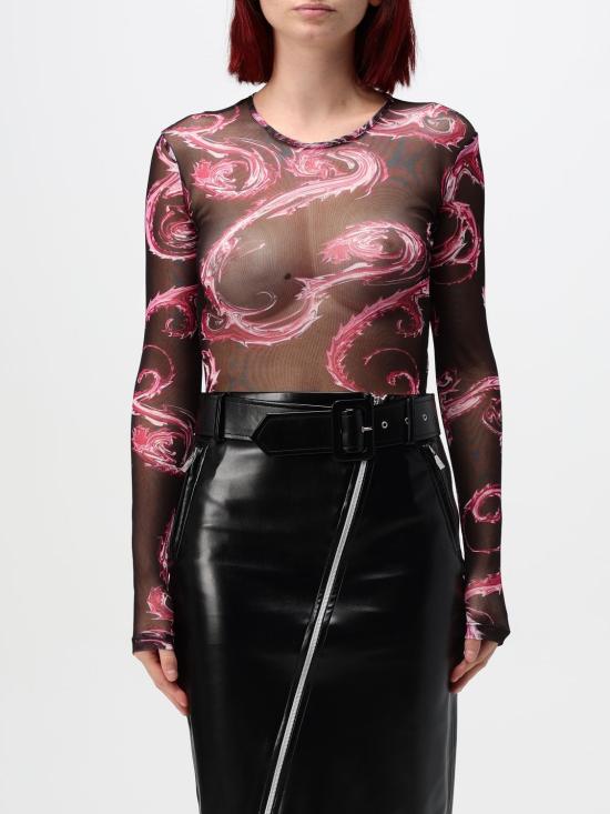 24FW 베르사체 긴팔 티셔츠 77HAM2A1JS398 QY2 Black