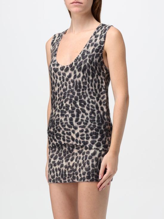 25FW 블루마린 민소매 티셔츠 2M496A M5529 Brown - BLUMARINE