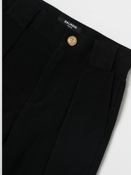 25FW [키즈] 발망 스트레이트 팬츠 BT6R40V0087 930 Black - BALMAIN