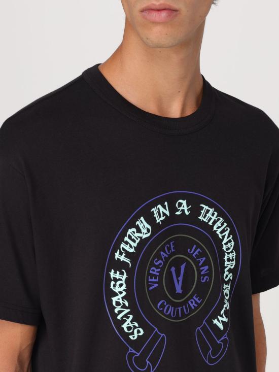  베르사체 반팔 티셔츠 77GAHG03CJ00G 899 Black - VERSACE