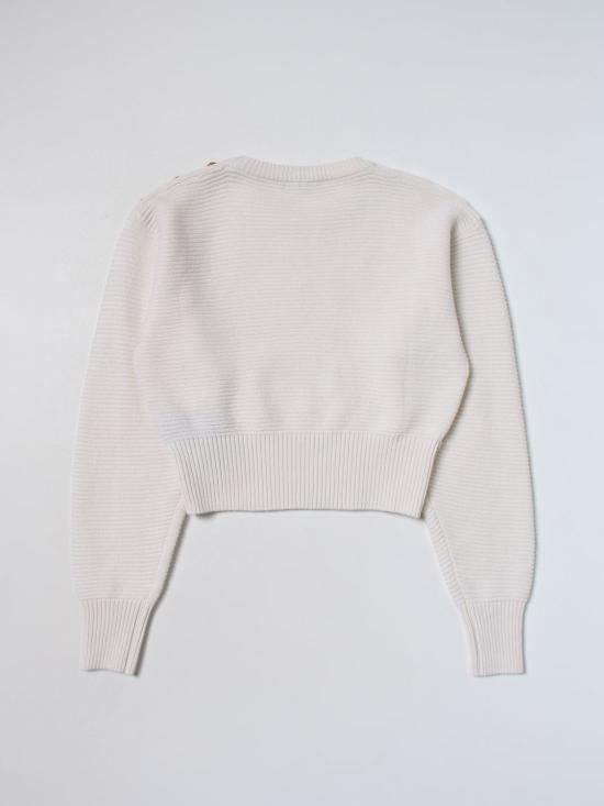 25FW [키즈] 발망 트레이닝 상의 BT9A80W0113 106 Yellow Cream - BALMAIN