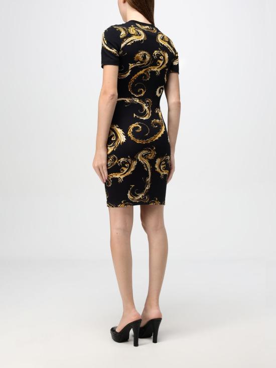 24FW 베르사체 미디 원피스 77HAO939JS409 G89 Black - VERSACE