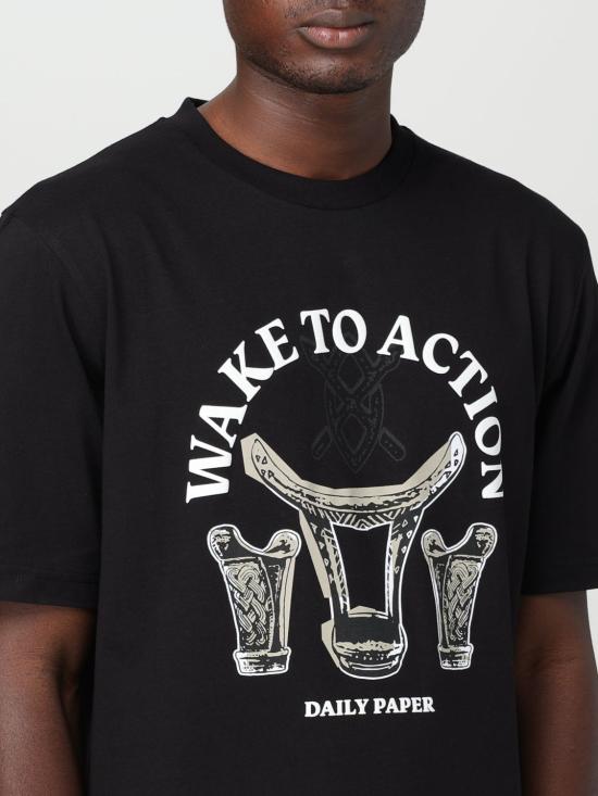  데일리 페이퍼 반팔 티셔츠 2321203 Black - DAILY PAPER