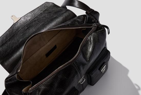  르메르 숄더백 주말 기어 백 - 광택 식물성 가죽 BG0083 LL0067 다크 브라운 - LEMAIRE