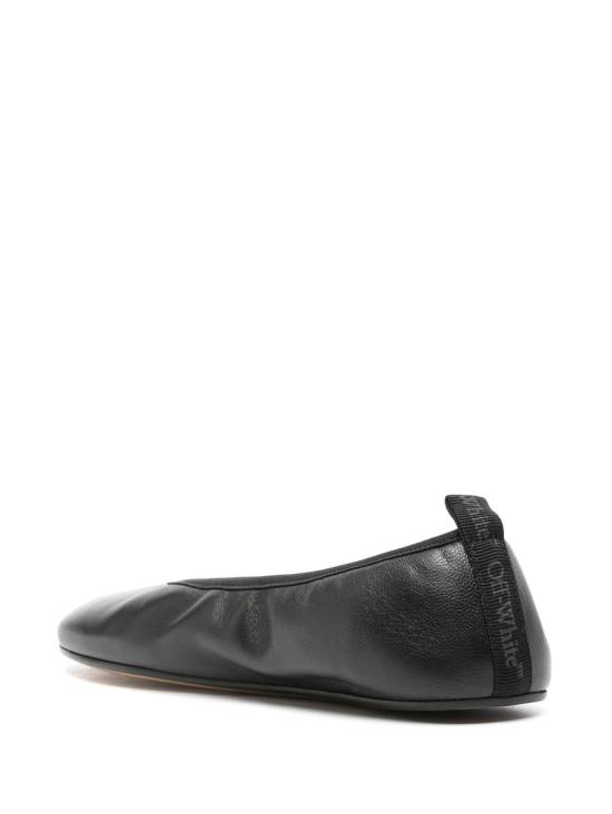 24FW 오프화이트 플랫 슈즈 OWIK003C99LEA001 1001 Black White BLACK - OFF WHITE