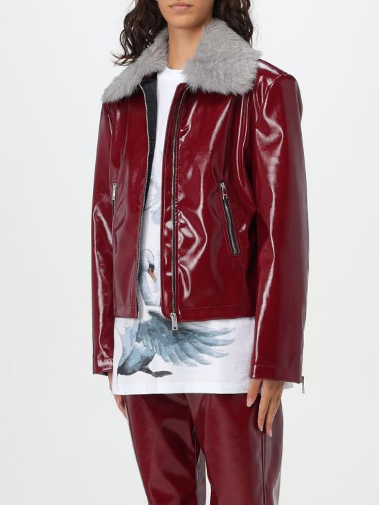 24FW 엠에스지엠 가죽 자켓 3742MDH07X247800 20 Burgundy - MSGM