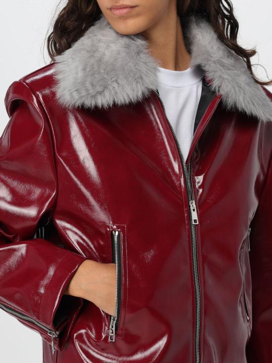 24FW 엠에스지엠 가죽 자켓 3742MDH07X247800 20 Burgundy - MSGM