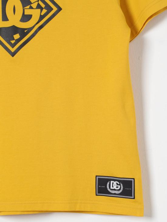  [키즈] 돌체앤가바나 티셔츠 L4JTHVG7N1F A9818 Yellow - DOLCE & GABBANA