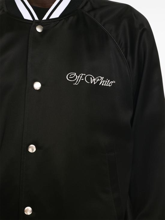  오프화이트 봄버 자켓 OMEH05AF24FAB002 1001 BLACK WHITE - OFF WHITE
