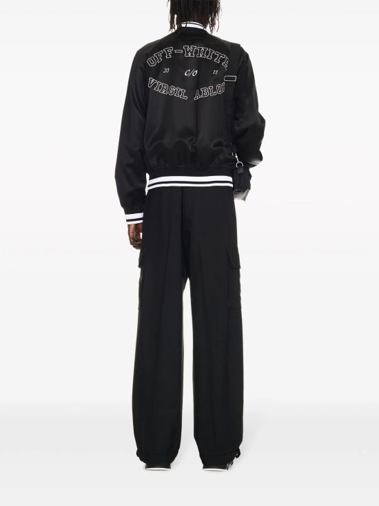  오프화이트 봄버 자켓 OMEH05AF24FAB002 1001 BLACK WHITE - OFF WHITE