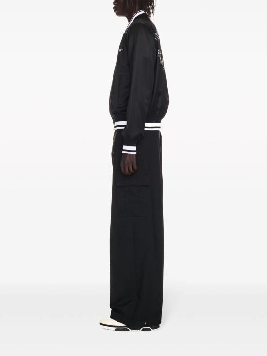  오프화이트 봄버 자켓 OMEH05AF24FAB002 1001 BLACK WHITE - OFF WHITE