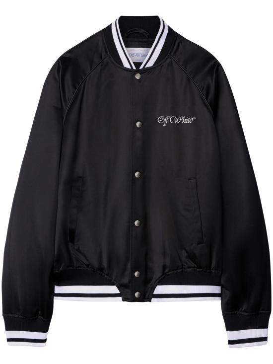  오프화이트 봄버 자켓 OMEH05AF24FAB002 1001 BLACK WHITE
