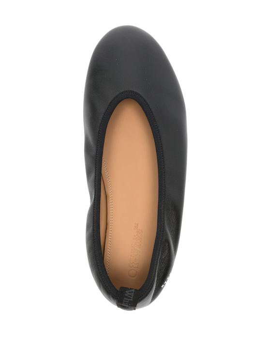 24FW 오프화이트 플랫 슈즈 OWIK003C99LEA001 1001 BLACK WHITE - OFF WHITE