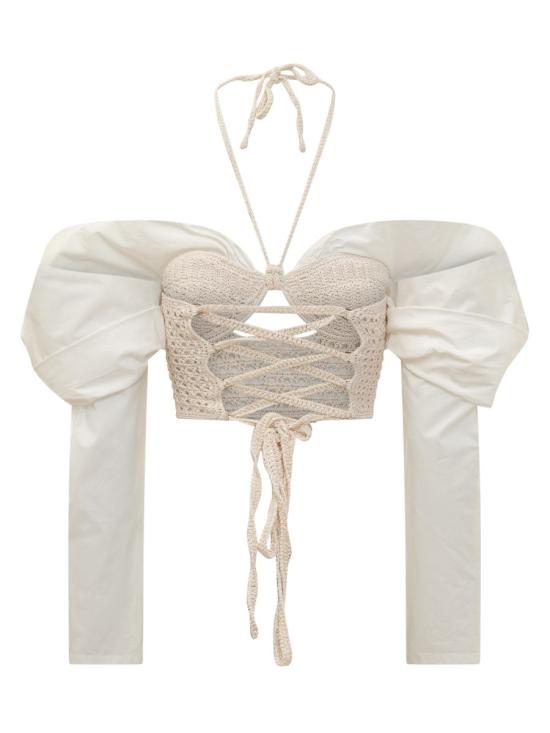  더 마네이 블라우스 S23TMMESTASHIRT WHITE - THE MANNEI