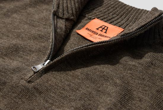  안데르센 안데르센 스웨터 SEAMAN HALF-ZIP - G7 / UNDYED YARN 라이트 브라운 - ANDERSEN-ANDERSEN