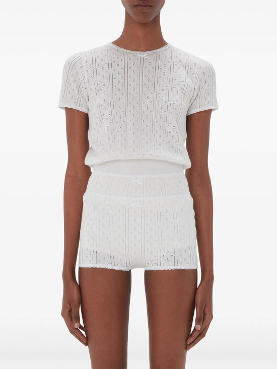 24FW JW앤더슨 반팔 티셔츠 KW1276YN0389 001 WHITE - JW ANDERSON