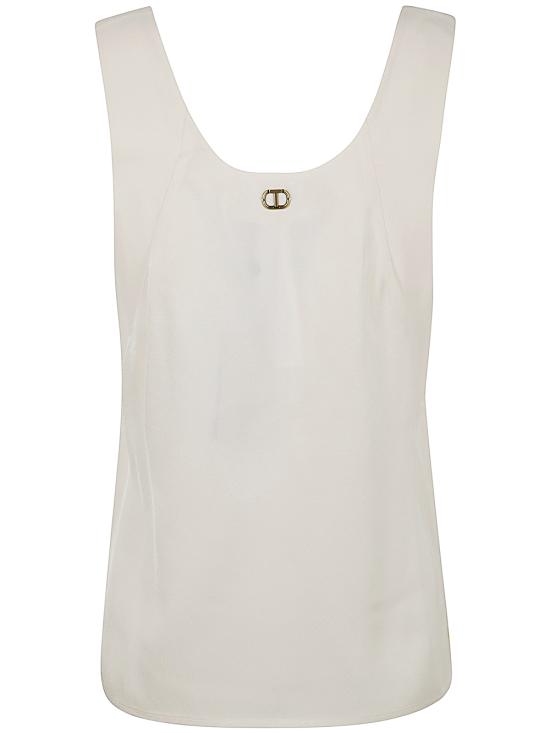  트윈세트 민소매 티셔츠 242TT2412 11952 WHITE CREAM - TWINSET