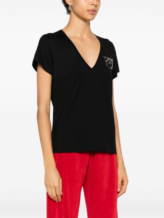  핑코 반팔 티셔츠 100372A24E Z99 Nero limousine - PINKO