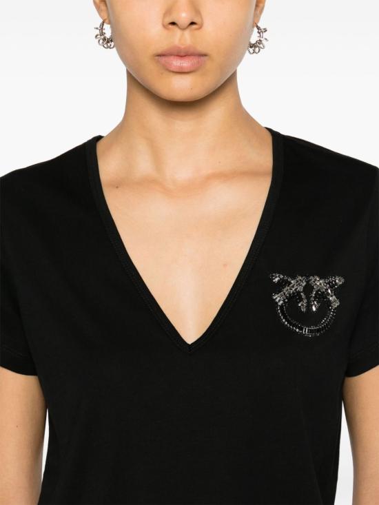  핑코 반팔 티셔츠 100372A24E Z99 Nero limousine - PINKO