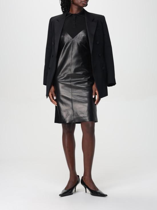 25FW 생로랑 롱 원피스 798731YCOJ2 1000 Black - SAINT LAURENT