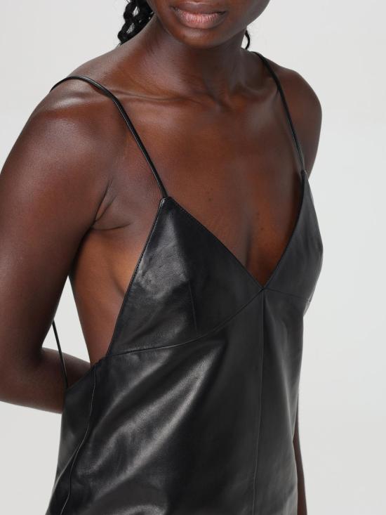 25FW 생로랑 롱 원피스 798731YCOJ2 1000 Black - SAINT LAURENT