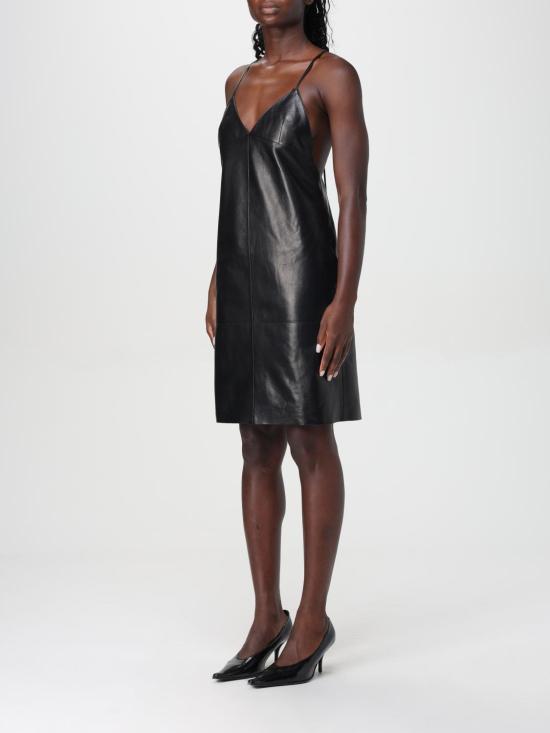 25FW 생로랑 롱 원피스 798731YCOJ2 1000 Black - SAINT LAURENT