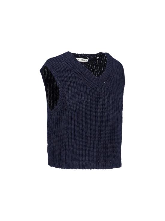  아워레가시 니트 베스트 M2233INCC NAVY CHUNKY COTTON RIB - OUR LEGACY