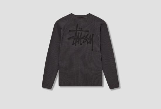 26SS 스투시 긴팔 티셔츠 라글란 써멀 베이직 스톡 1140356 블랙 - STUSSY