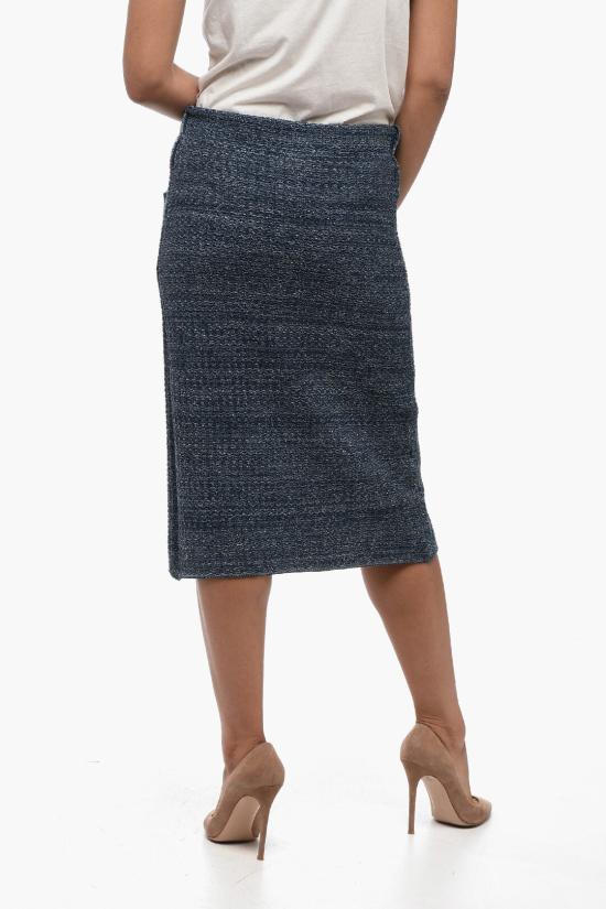  코르미오 롱 스커트 LUCIA BLUE W SILVER Blue - CORMIO