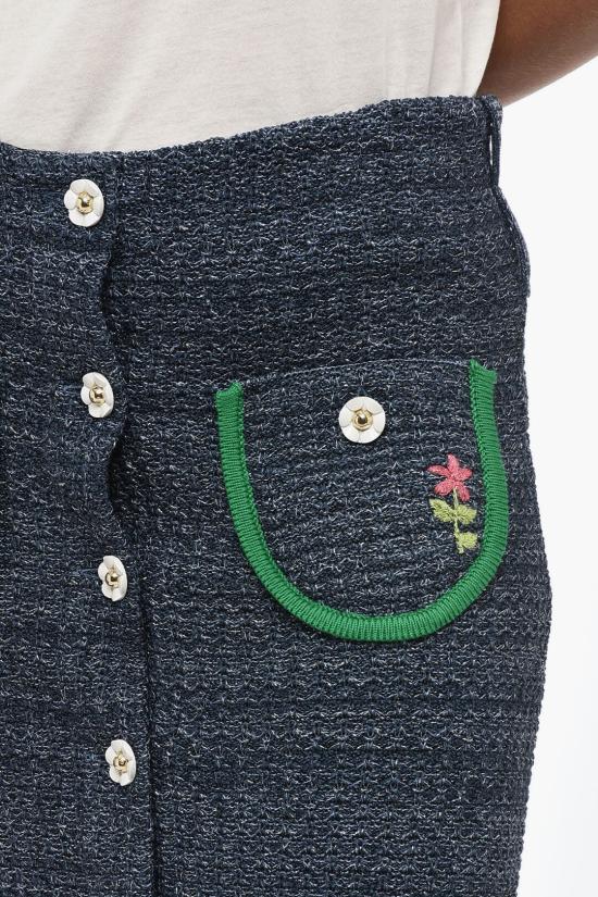  코르미오 롱 스커트 LUCIA BLUE W SILVER Blue - CORMIO