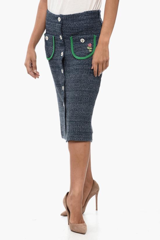  코르미오 롱 스커트 LUCIA BLUE W SILVER Blue