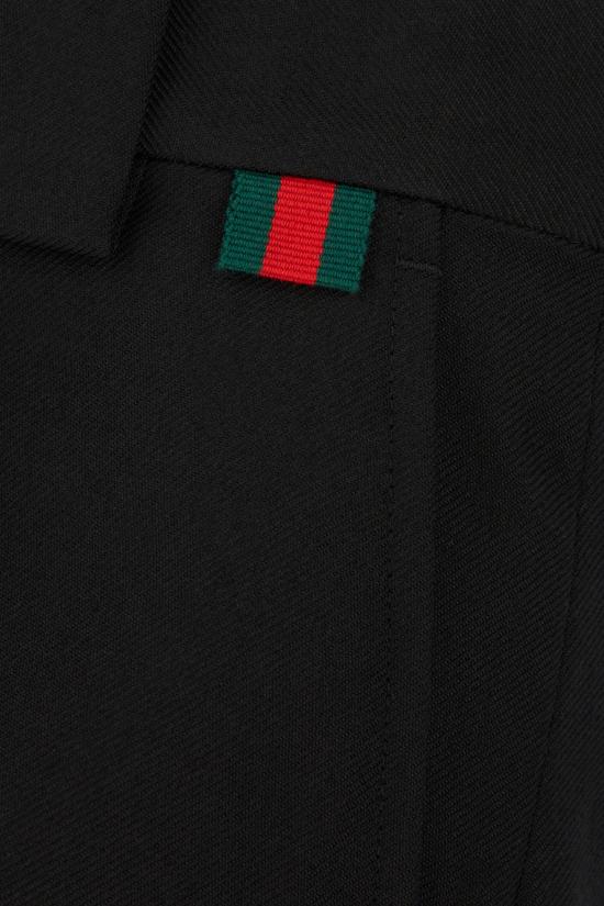 24FW 구찌 웹 울 블렌드 트윌 쇼츠 787249ZAMII 1043 BLACK MIX - GUCCI