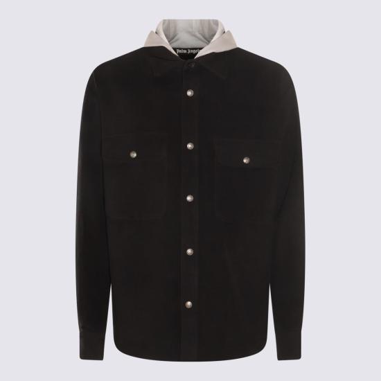  팜앤젤스 긴팔 셔츠 PMES021R24FAB0011005 BLACK LIGHT GREY - PALM ANGELS