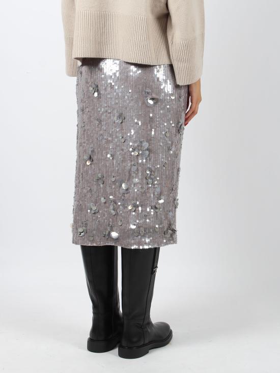 24FW 파로쉬 미디 스커트 D620654 GLOW 018 GRIGIO MELANGE CHIARO - PAROSH