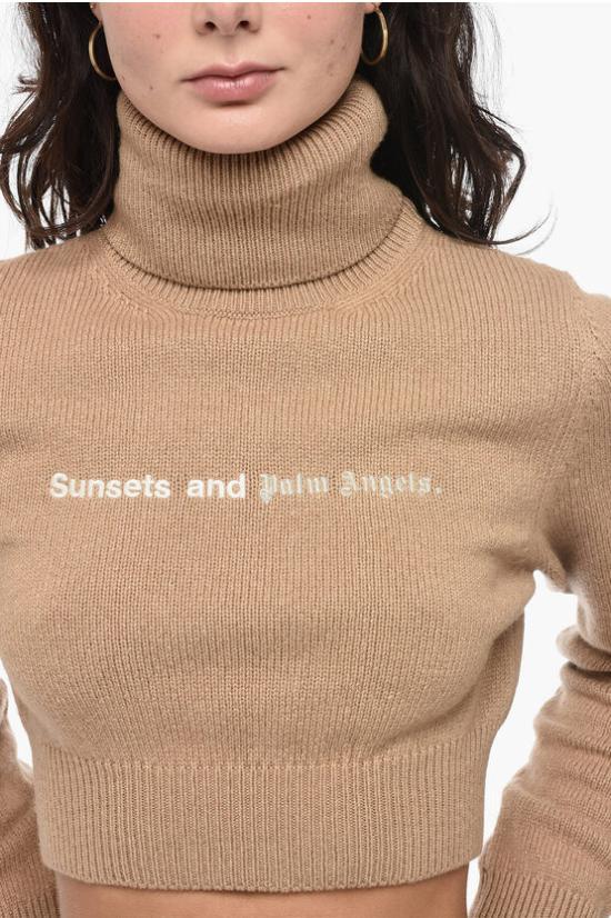  팜앤젤스 터틀넥 PWHF024F23KNI0016210 Beige - PALM ANGELS