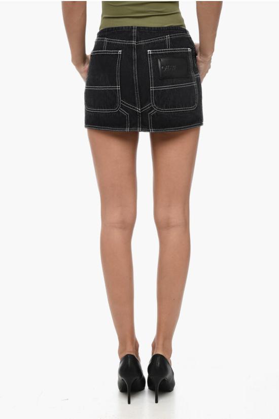  오프화이트 숏 스커트 OWYF021S23DEN001 1000 Gray - OFF WHITE