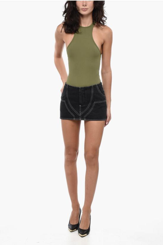  오프화이트 숏 스커트 OWYF021S23DEN001 1000 Gray - OFF WHITE