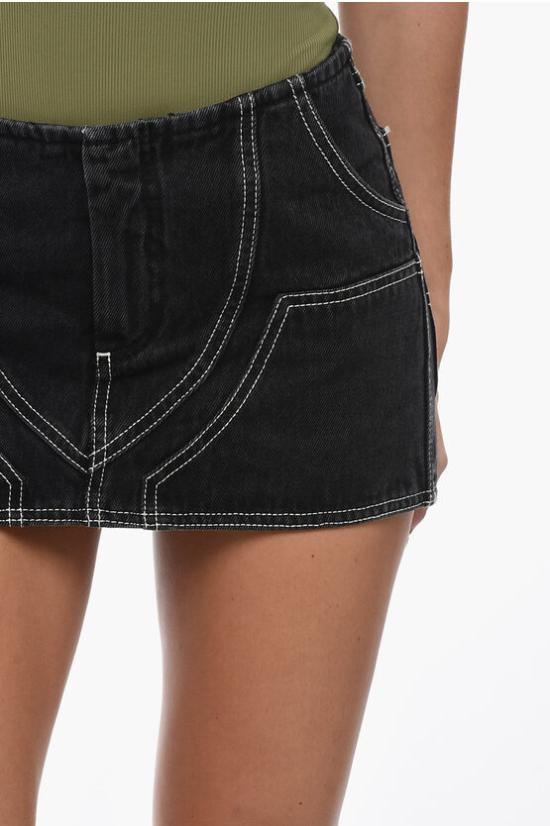  오프화이트 숏 스커트 OWYF021S23DEN001 1000 Gray - OFF WHITE